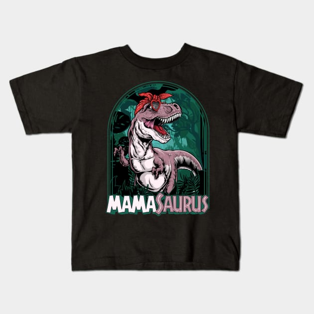 Mama saurus Kids T-Shirt by Wagum Std